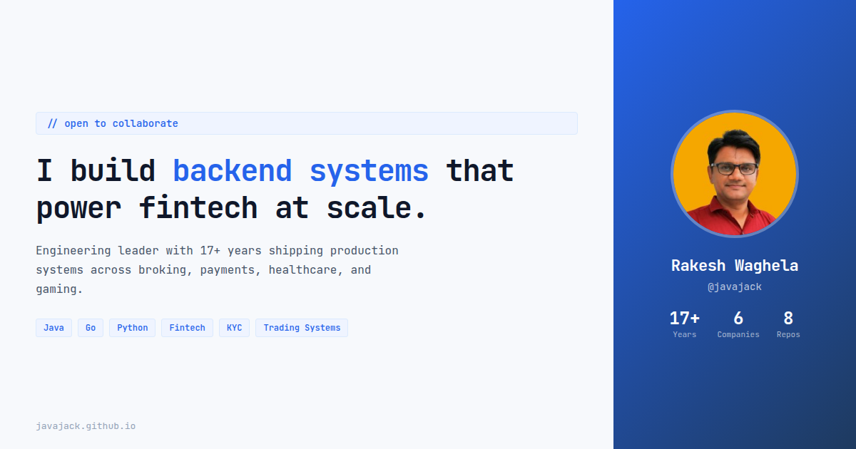 Rakesh Waghela | Engineering Leader, Product Builder, Systems Architect