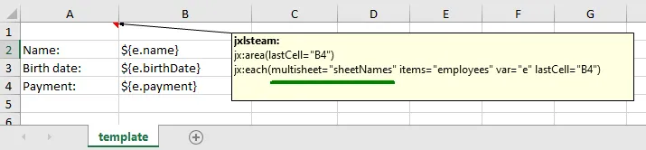 Template sheet that will be copied for each item in multisheet mode
